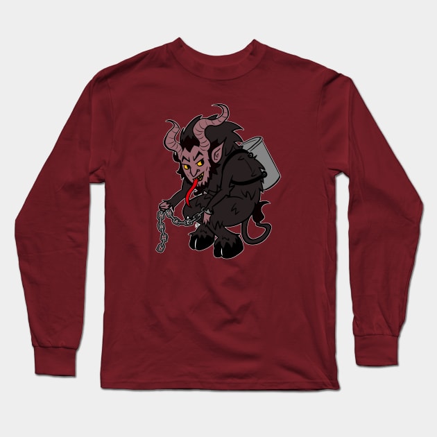 Krampus in Brown Long Sleeve T-Shirt by T.A. Teufel